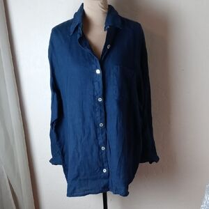 NWT Bryn Walker Navy Button Down Tunic